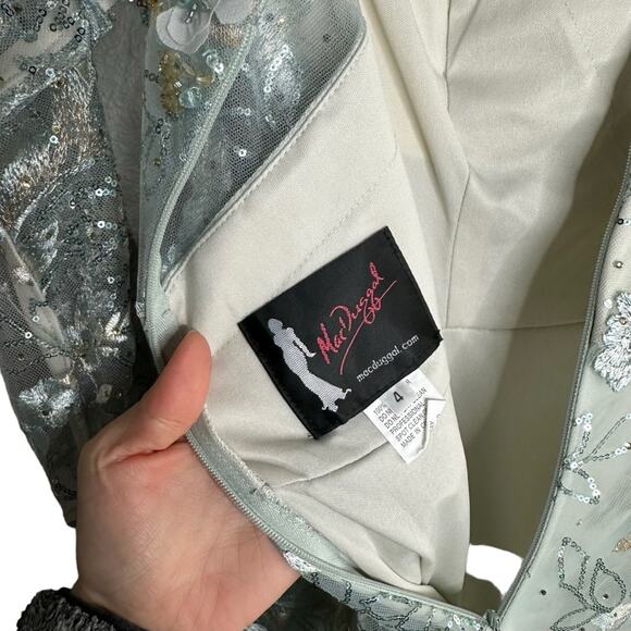 Mac Duggal 67498 Floral Embroidered Illusion Gown - Picture 12 of 13